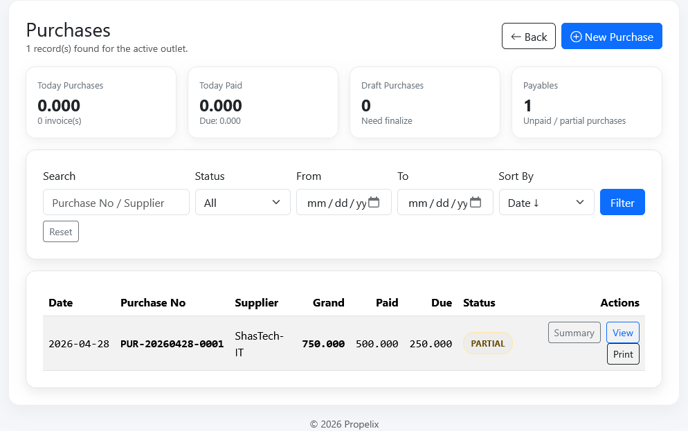 Propelix Purchase Module